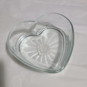 Libbey 5072 - 6" Clear Heart Shaped Glass Bowl Candy Dish Trinket Valentines